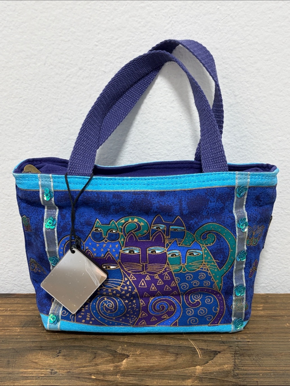 Laurel Burch Small Mini Minimalist Cat Tote - NWOT